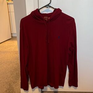 Polo by Ralph Lauren Burgundy Hoodie with Gold Tag Print
